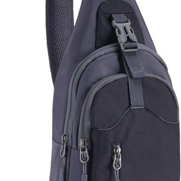 Lightweight Nylon Sling Bag 15x7.5x4 inch Multiple Compartments Travel Outdoor - Picture 1 of 7